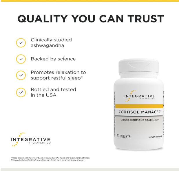 Integrative Therapeutics Cortisol Manager stress support supplement 30 tablets