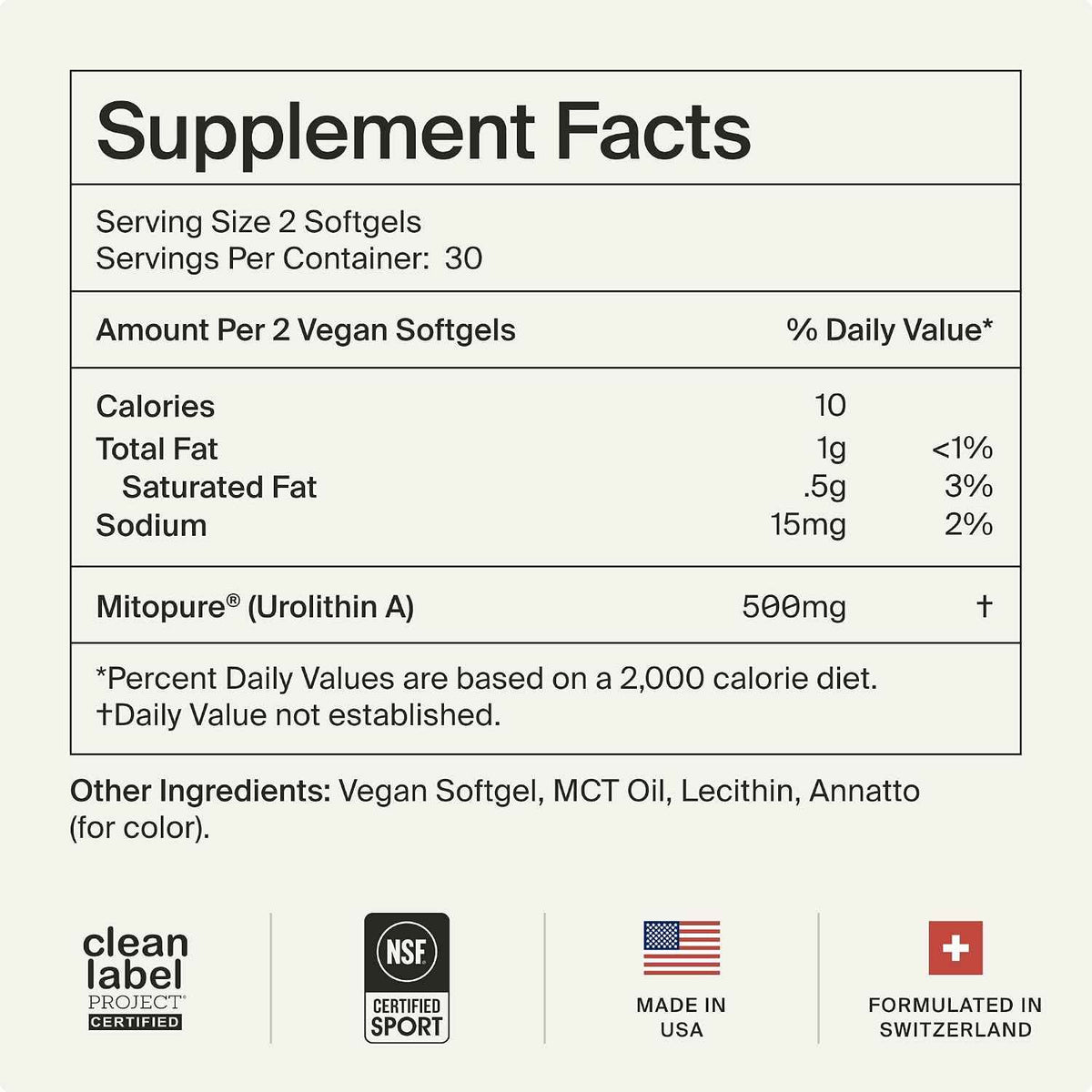 Timeline Urolithin A Supplement – Mitopure Softgels for Healthy Aging