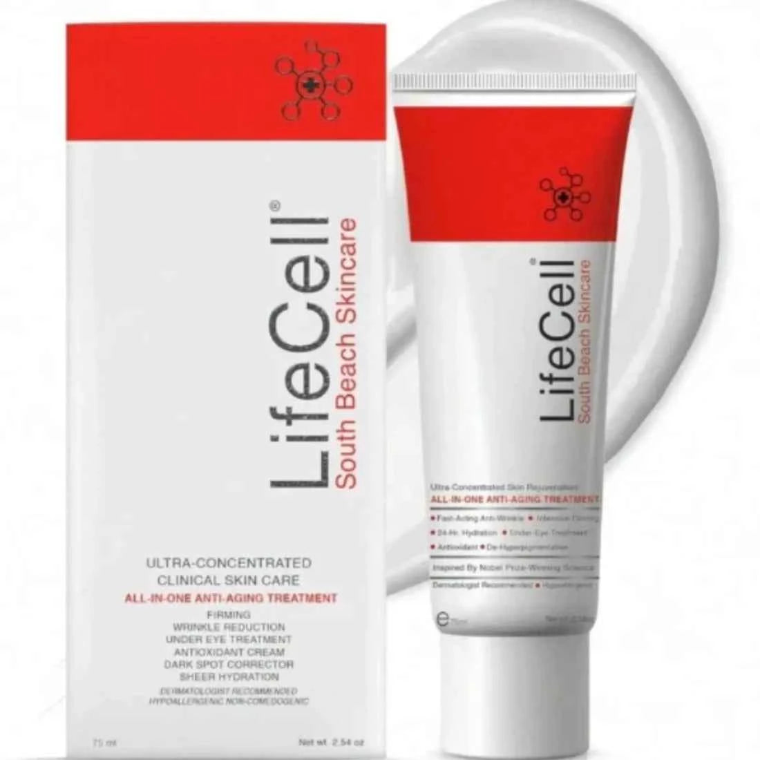 LifeCell South Beach Skincare All-In-One Anti-Aging Treatment – 2.54 oz