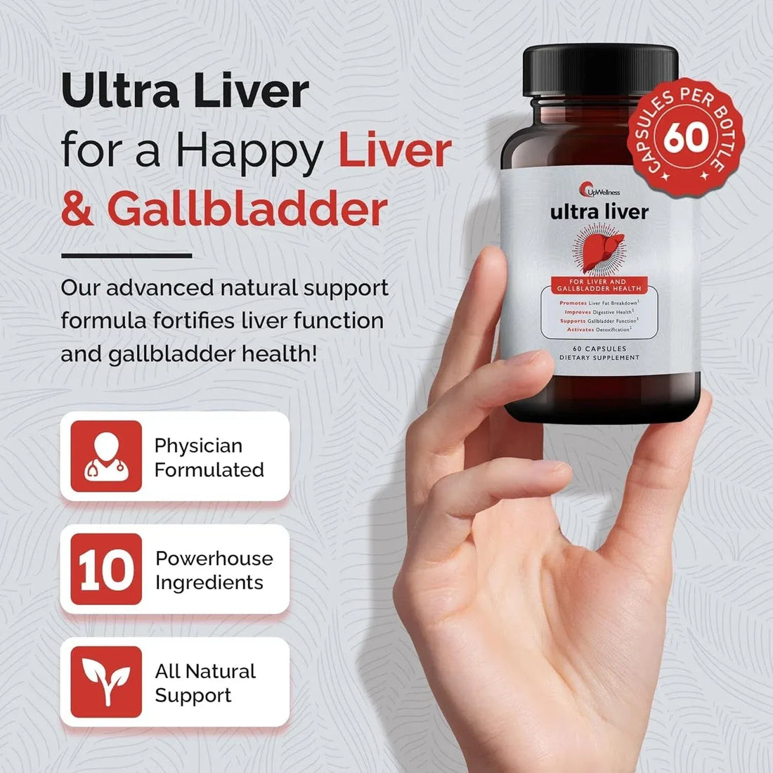 UpWellness Ultra Liver liver support supplement 60 capsules