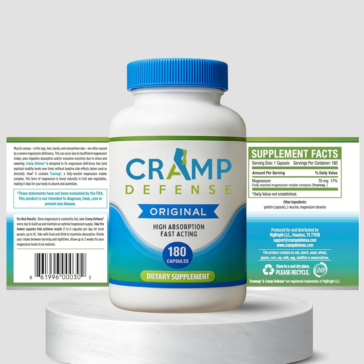 Cramp Defense TruMag magnesium dietary supplement for daily wellness