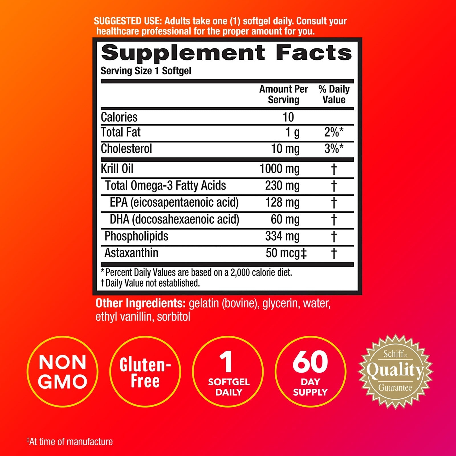MegaRed Omega-3 Krill Oil 1000mg – Heart, Joint & Brain Support, 60ct - WONEXA