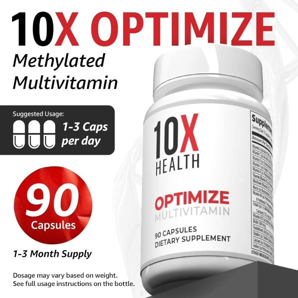 10X Health Optimize dietary supplement capsules