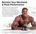 Advertisement for Nitro Wood Magnum supplement with a man sitting at a table.