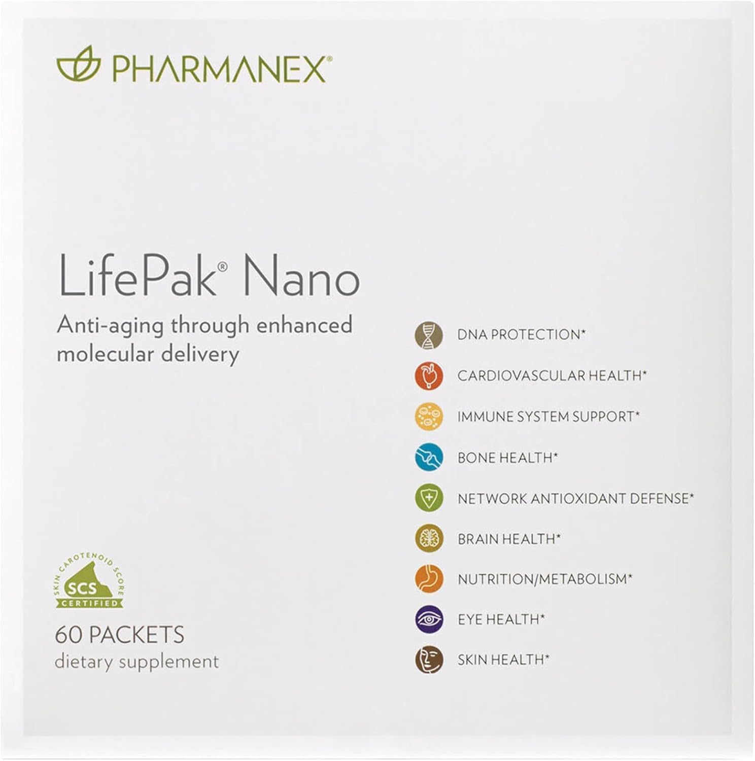 Nu Skin LifePak Nano Multivitamin 60 Packets Daily Vitamin Supplement for Immune Support and Overall Wellness