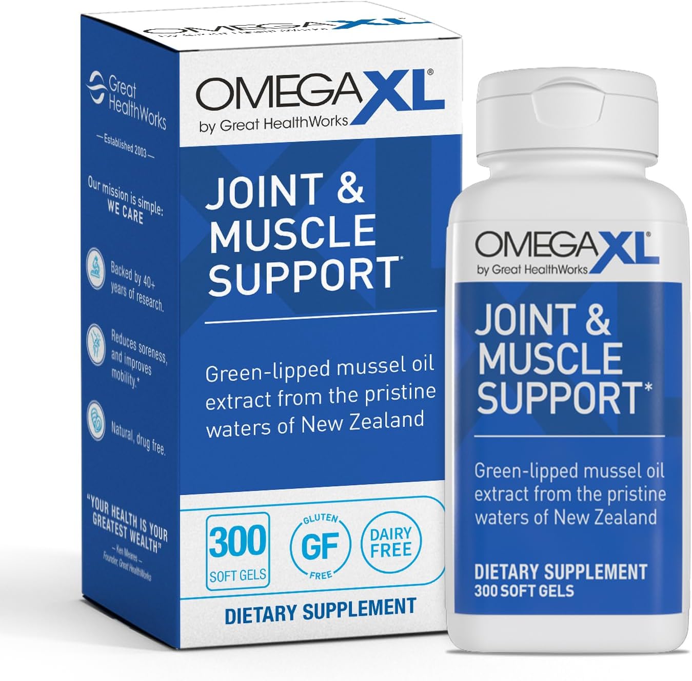 OmegaXL Joint & Muscle Support – Green Lipped Mussel Oil, 300 Softgels - WONEXA