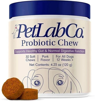 PetLab Co. Probiotic Chews for Dogs 30 Soft Chews with Probiotics for Gut Health, Digestion and Immune Support