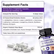 Probiotic and prebiotic fiber supplement 120 vegetarian capsules