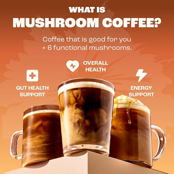 RYZE Mushroom Coffee – Lion's Mane & Turkey Tail, Organic, 30 Servings - WONEXA