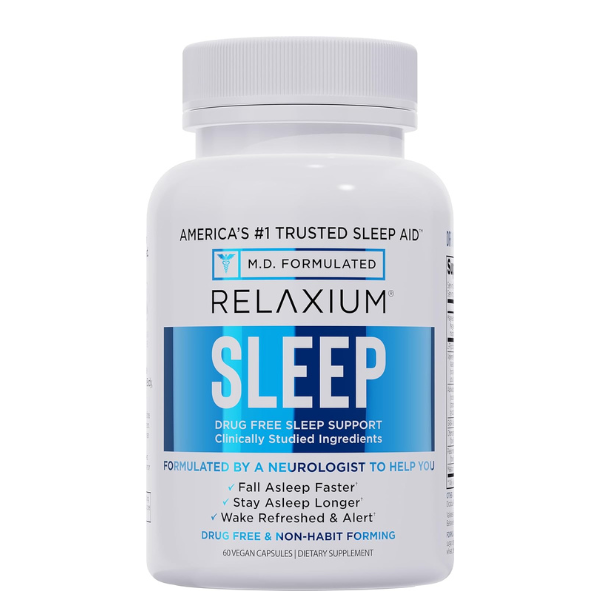 Relaxium Sleep supplement bottle on a white background