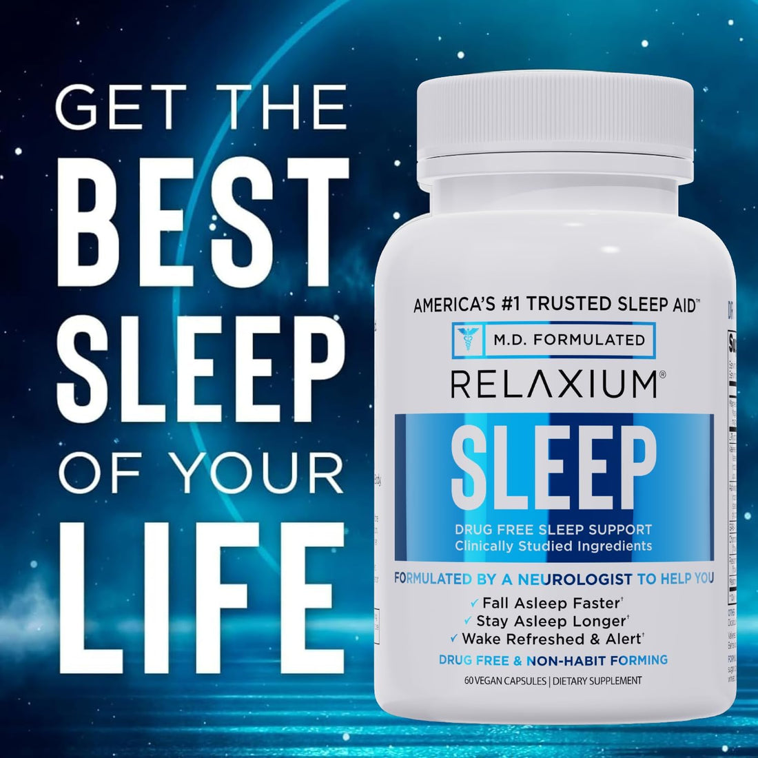 Relaxium Sleep supplement bottle on a white background