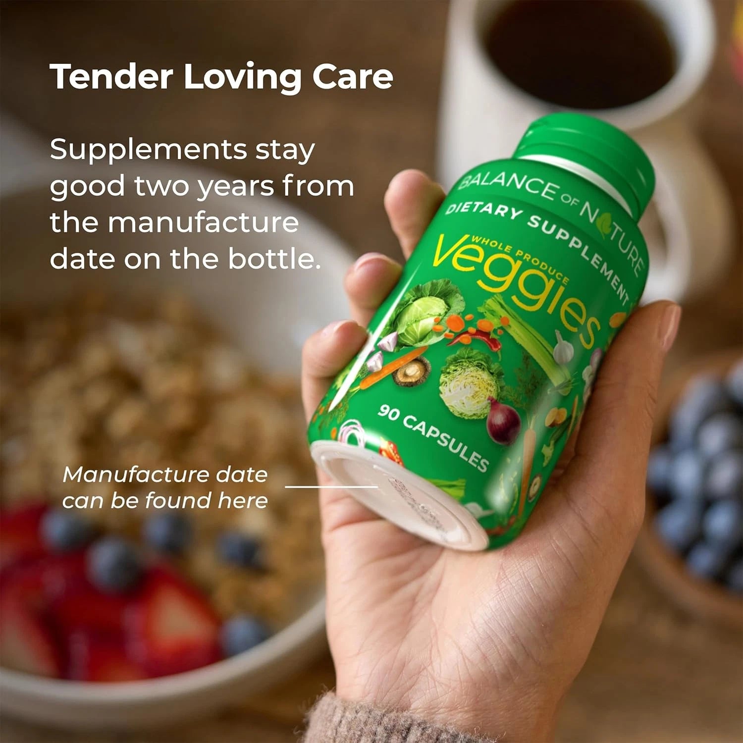 Superfood Fruits & Veggies Capsules – Energy & Immune Support, 180ct - WONEXA