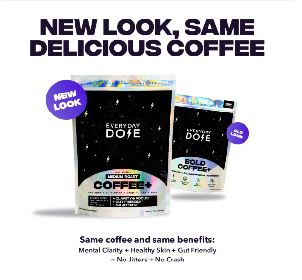 Everyday Dose Coffee+ Mild Roast Mushroom Coffee – 30 Servings