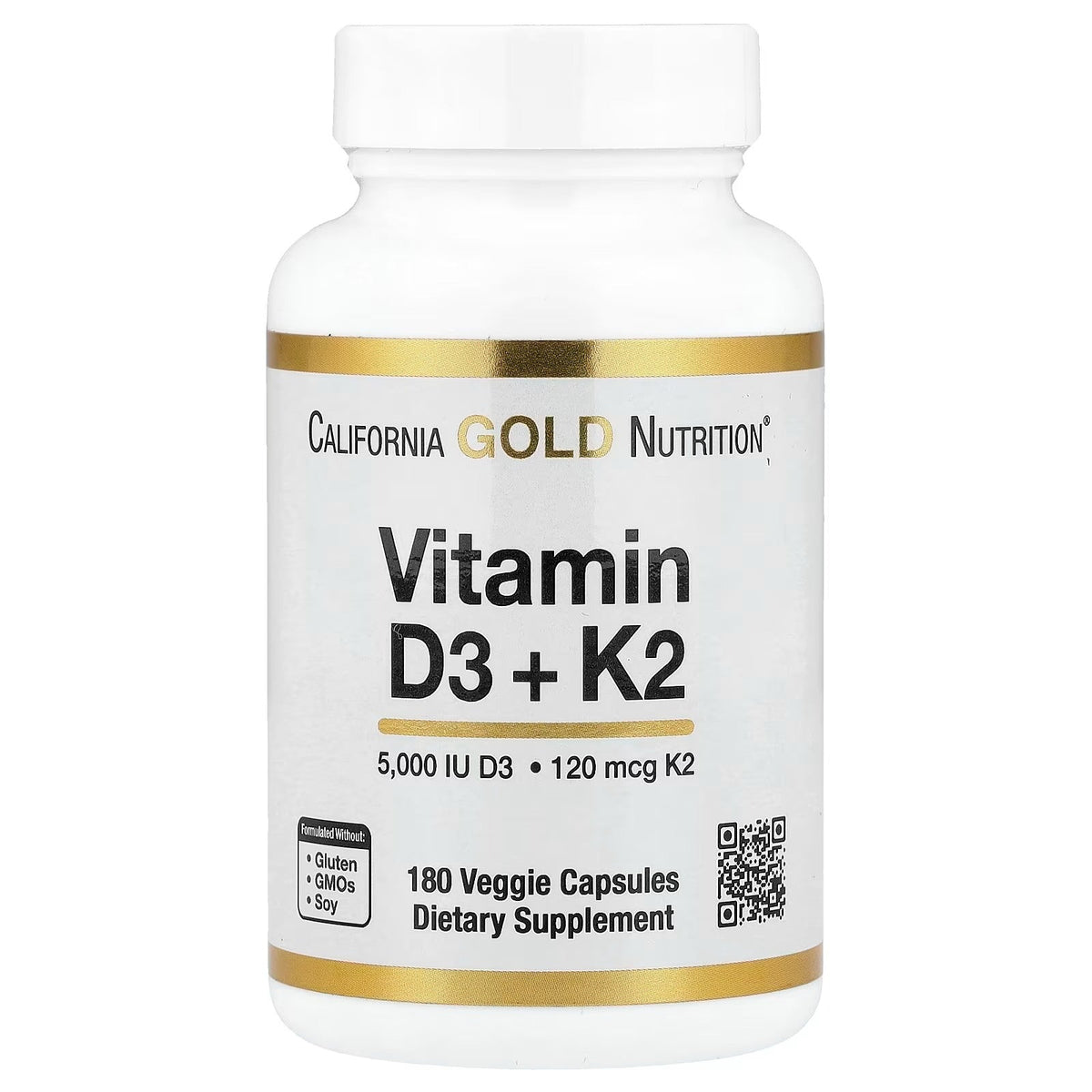 Vitamin D3 K2 5000 IU supplement 180 veggie capsules