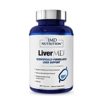 1MD Nutrition LiverMD Healthy Liver Support Supplement - Scientifically Formulated Detox & Liver Health Caplets, 60 Count