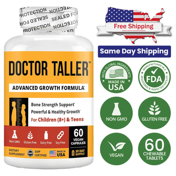 NuBest Doctor Taller Growth Support Capsules for Kids (8+) & Teens – Bone Health, Height & Development Support (60 Vegan Capsules)