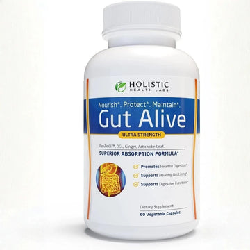 Gut Alive Gut Health Supplement Capsules - Natural Gut Lining Support for Digestion, Bloating Relief & Intestinal Wellness, 60 Count (Exp 08/2027)