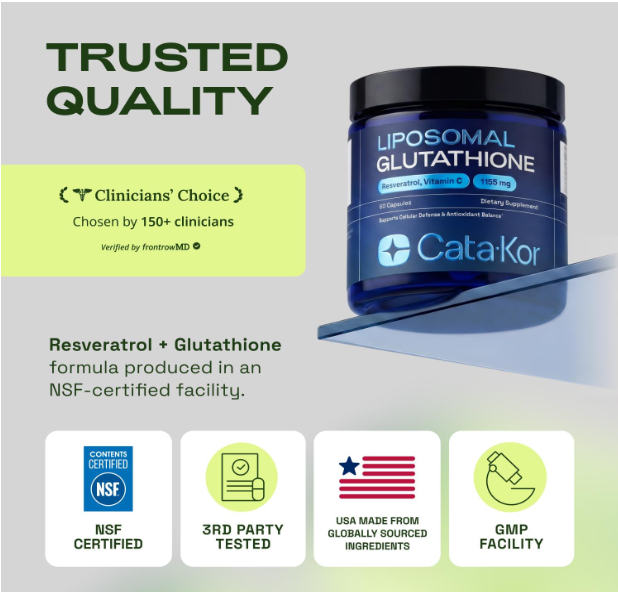 Cata-Kor glutathione capsules for cellular defense and antioxidant balance support