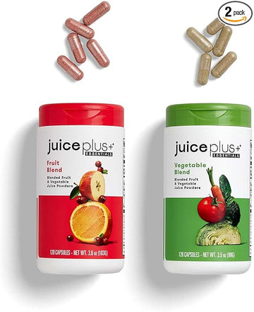 Juice Plus+ Fruit & Vegetable Blend Capsules - Whole Food Superfood Nutrition Supplement for Daily Vitamins, Antioxidants & Immune Support, 120 Servings