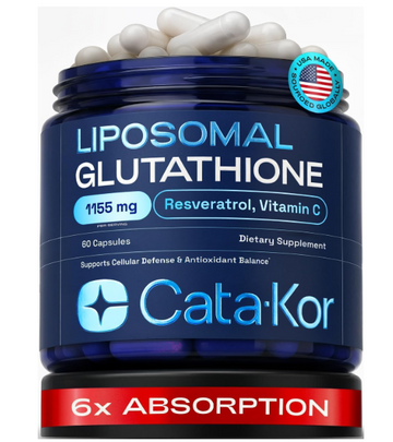 Cata-Kor Liposomal Glutathione 1155 mg with resveratrol and vitamin C, 60 capsules bottle
