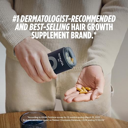 Nutrafol Men’s Hair Growth – Clinically Tested for Thicker, Fuller Hair & Scalp Coverage (1-Month Supply)