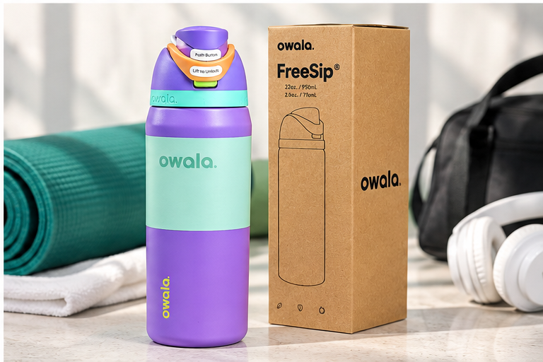 Owala FreeSip water bottle with built-in straw, insulated sports water bottle