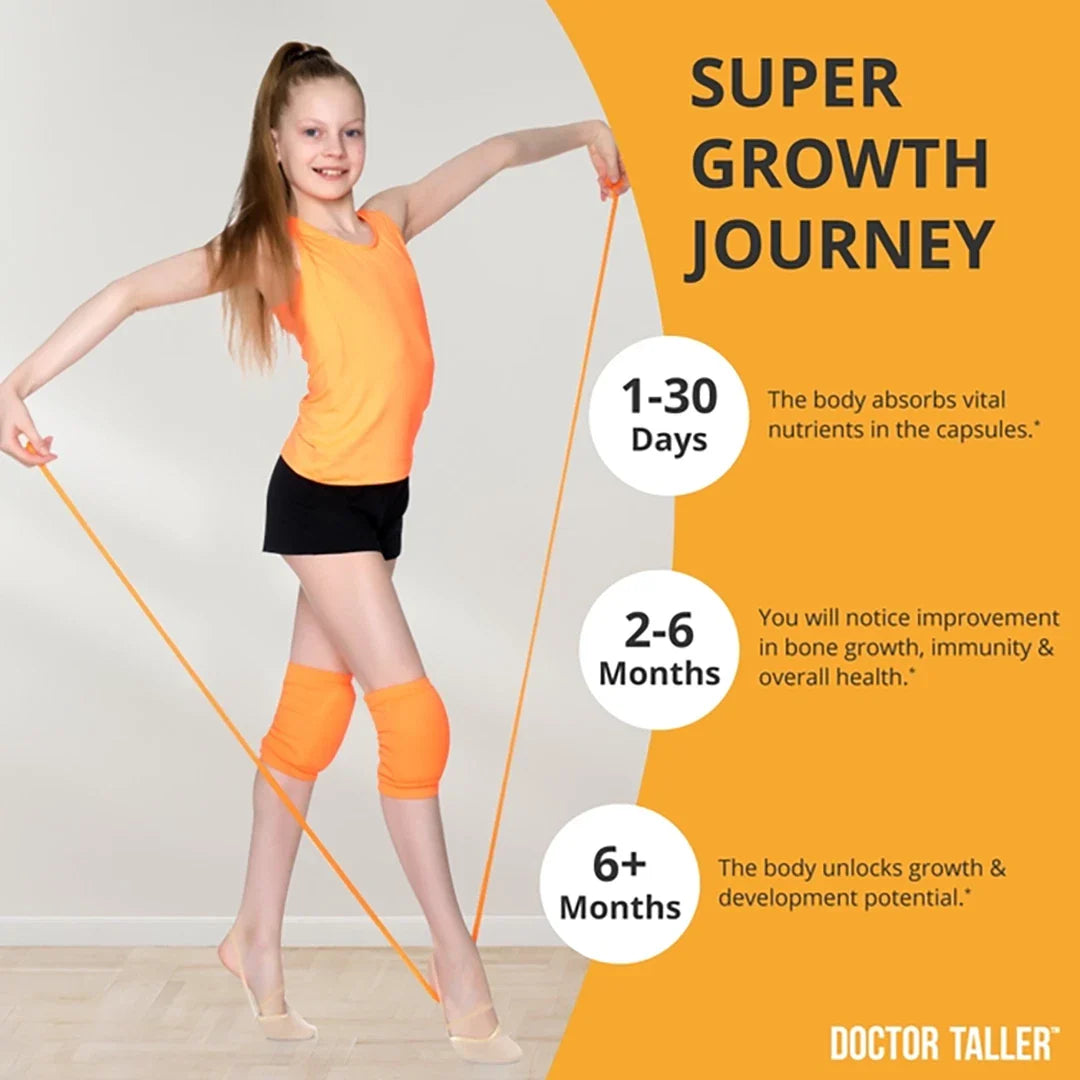 NuBest Doctor Taller Growth Support Capsules for Kids (8+) & Teens – Bone Health, Height & Development Support (60 Vegan Capsules)
