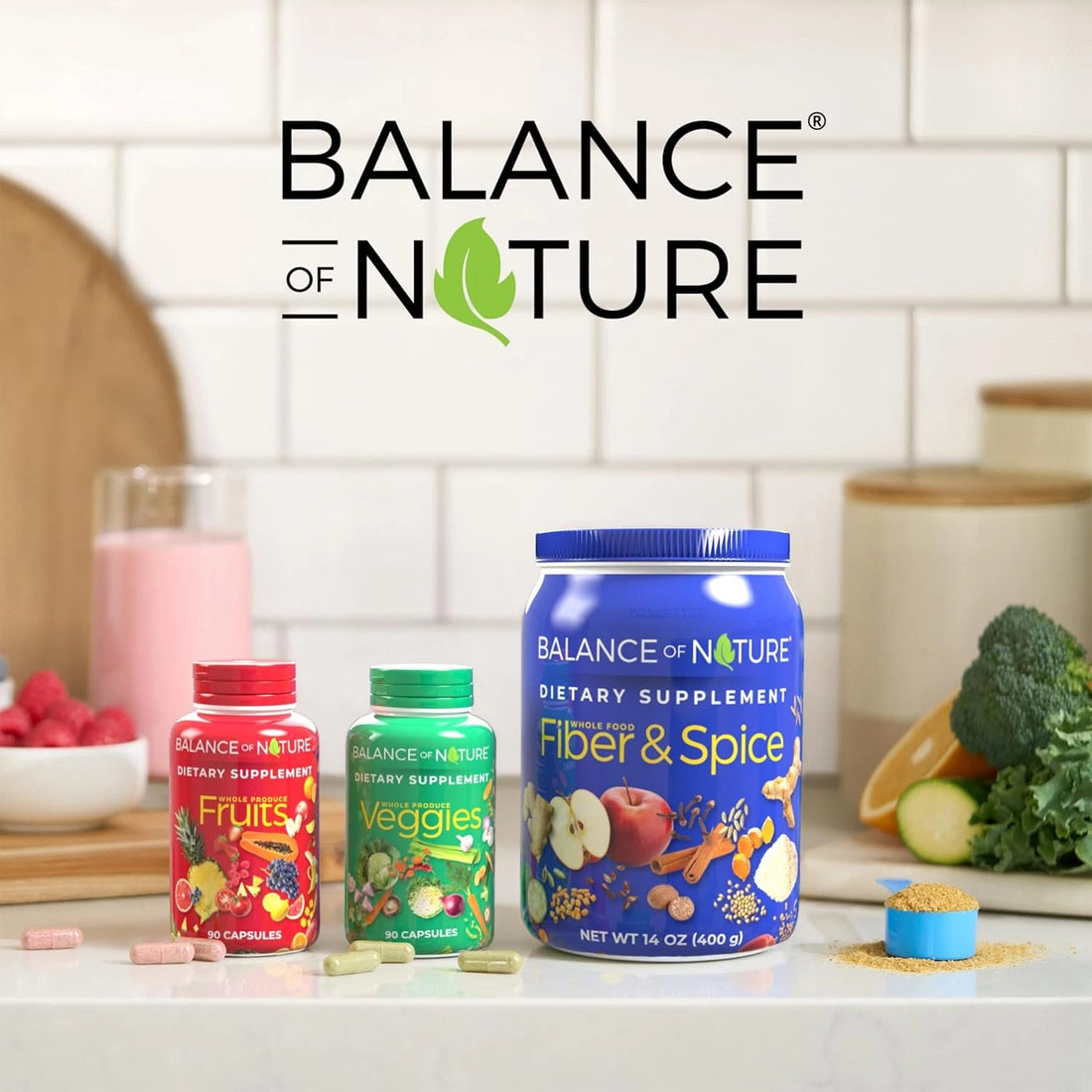 Superfood Fruits & Vegetables Capsules - Whole Food Green Supplement for Energy, Immune Support & Daily Nutrition, 180 Count (90 Fruit + 90 Veggie)