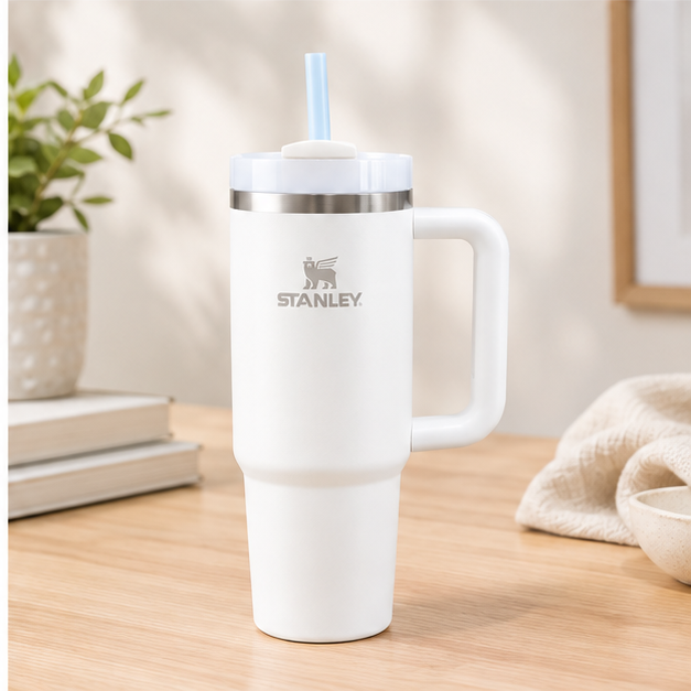 Stanley white Quencher H2.0 cup with straw lid, everyday hydration tumbler